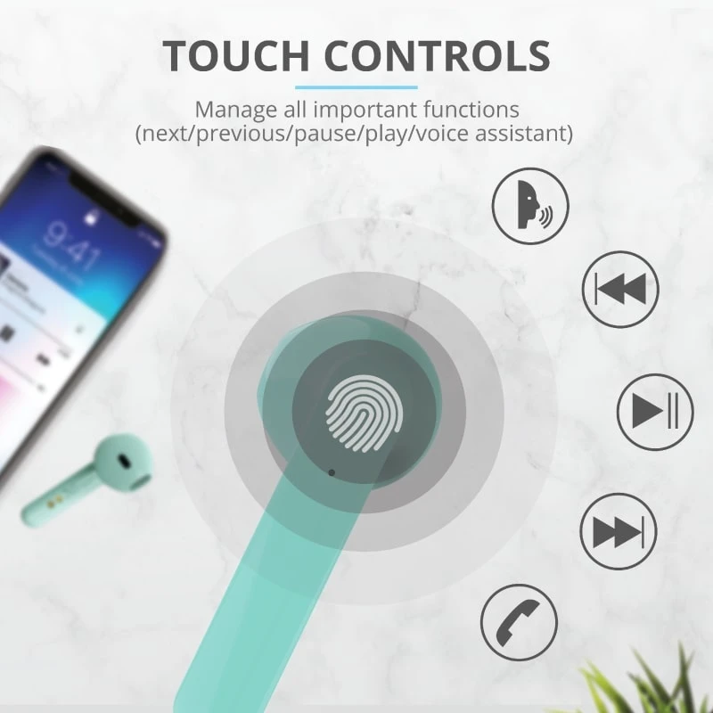 Навушники Trust Primo Touch True Wireless Mic Mint - 12