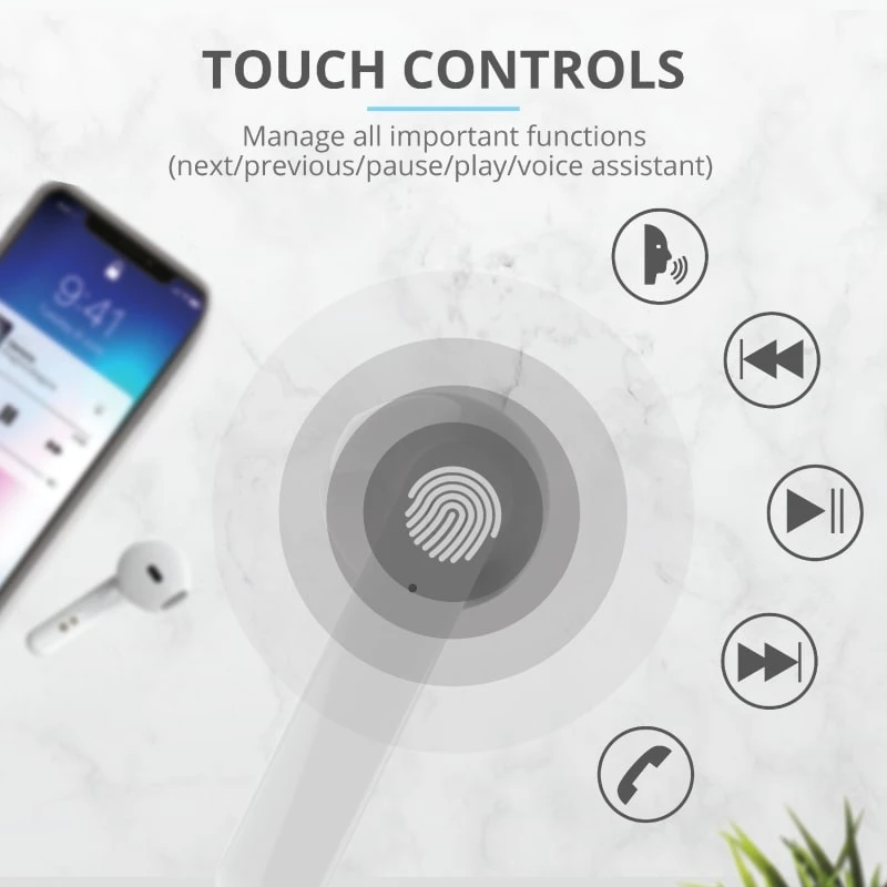 Навушники Trust Primo Touch True Wireless Mic White - 11