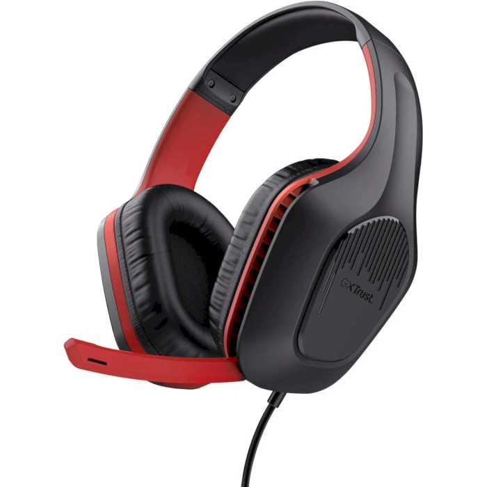 Гарнітура ігрова Trust GXT 415 Zirox, 3,5мм, 1,2м, червоний