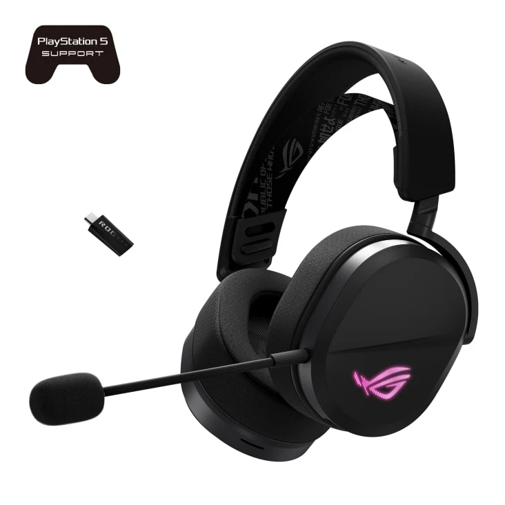 Гарнітура ігрова ASUS ROG Pelta, USB-A/BT/WL, RGB, 1,8м, чорний