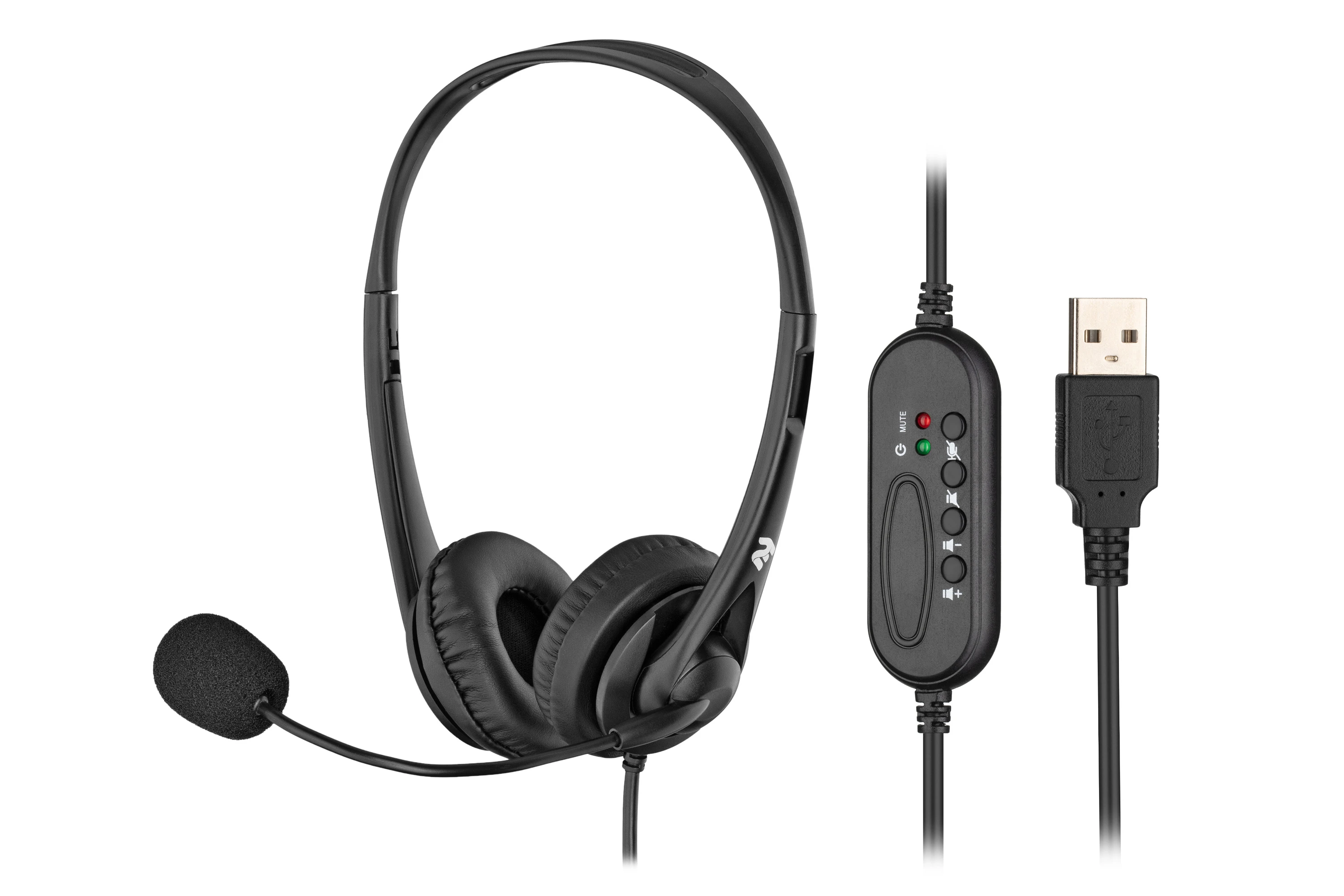 Гарнітура ПК стерео On-ear 2E CH11 USB, omni-mic, 2м, чорний