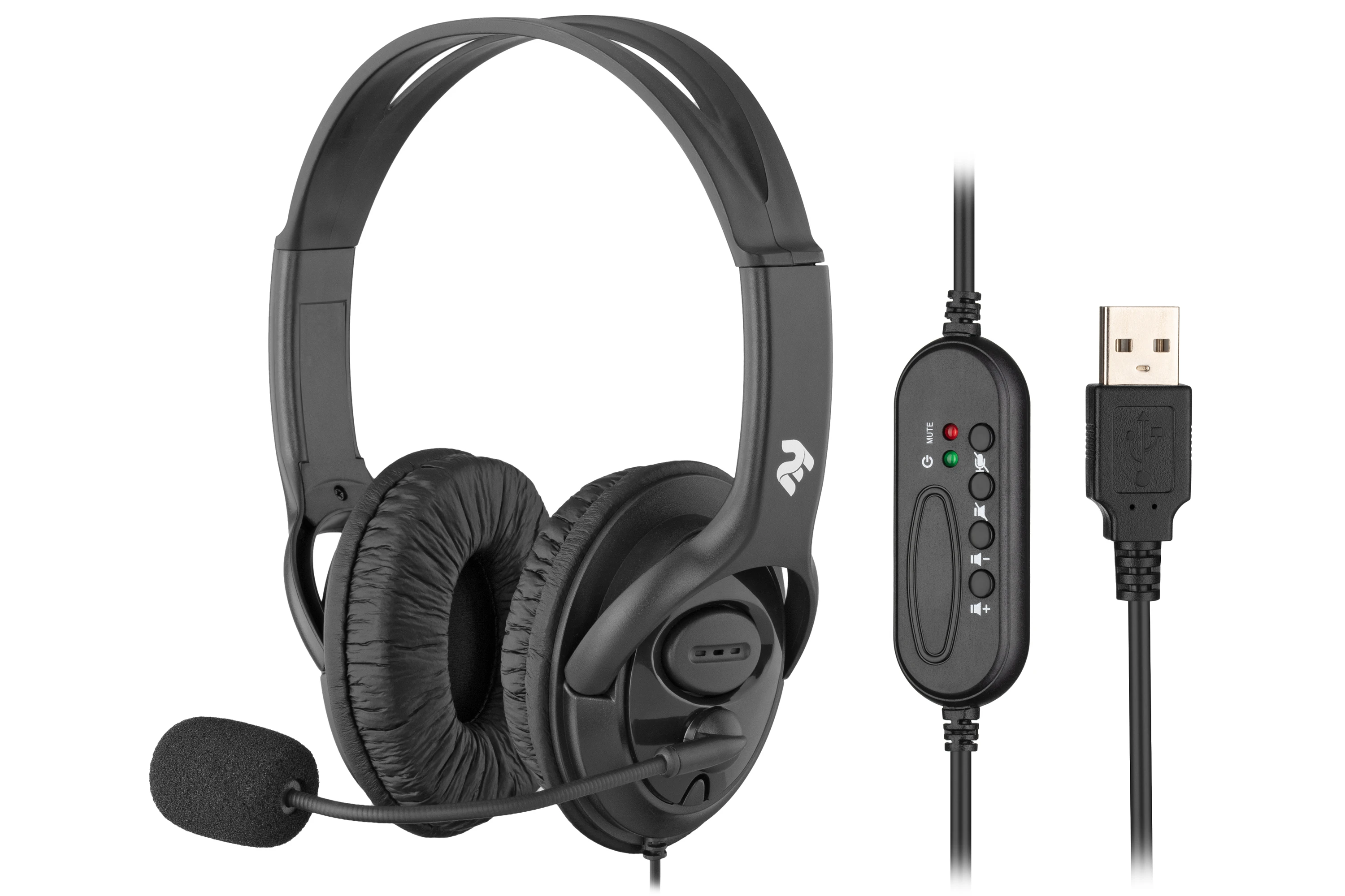 Гарнітура ПК стерео Over-ear 2E CH13 USB, omni-mic, 2м, чорний