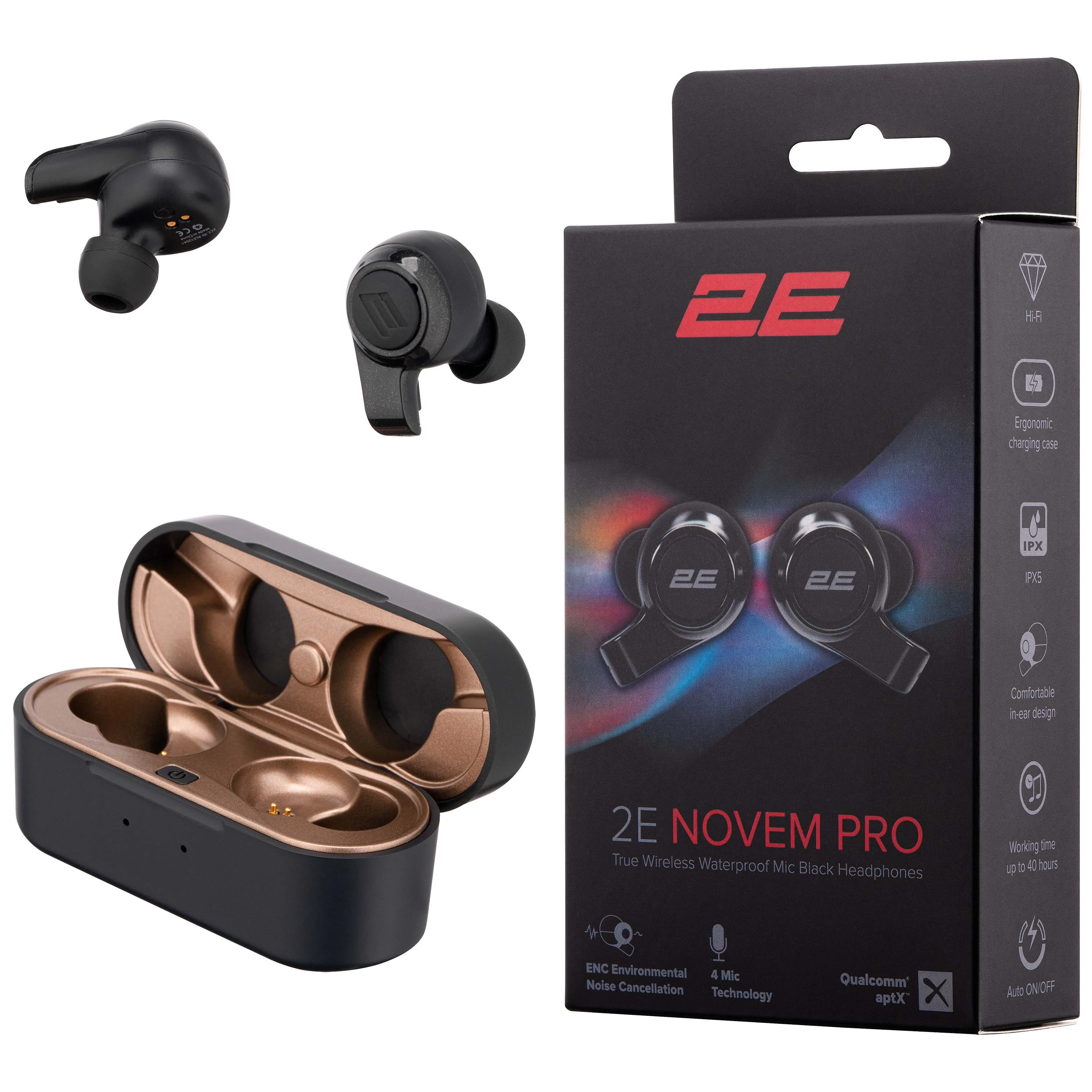 Навушники 2E Novem Pro True Wireless, 4 Mic, Waterproof, Black - 11