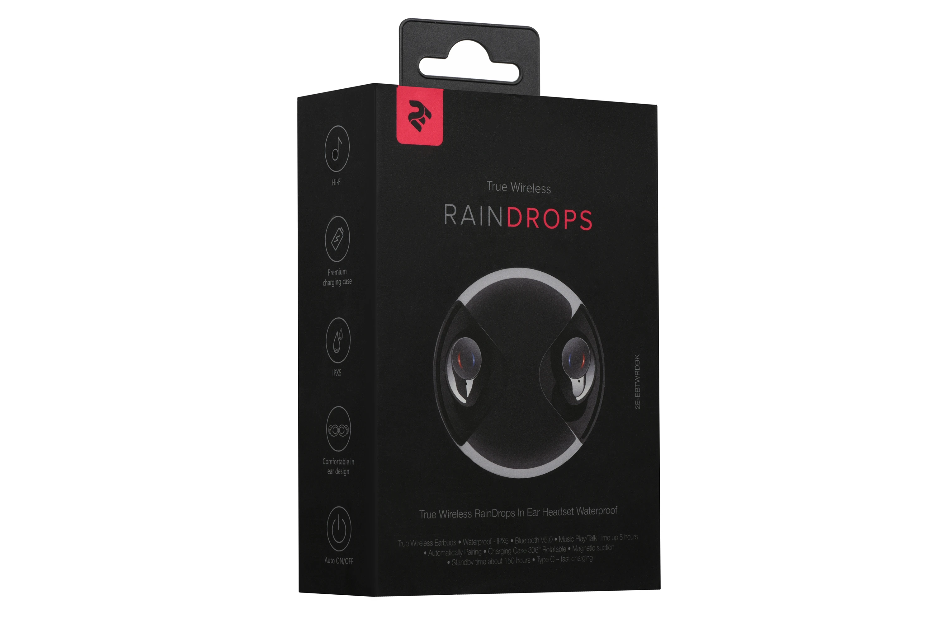 Навушники 2E RainDrops True Wireless Waterproof Mic Black - 5
