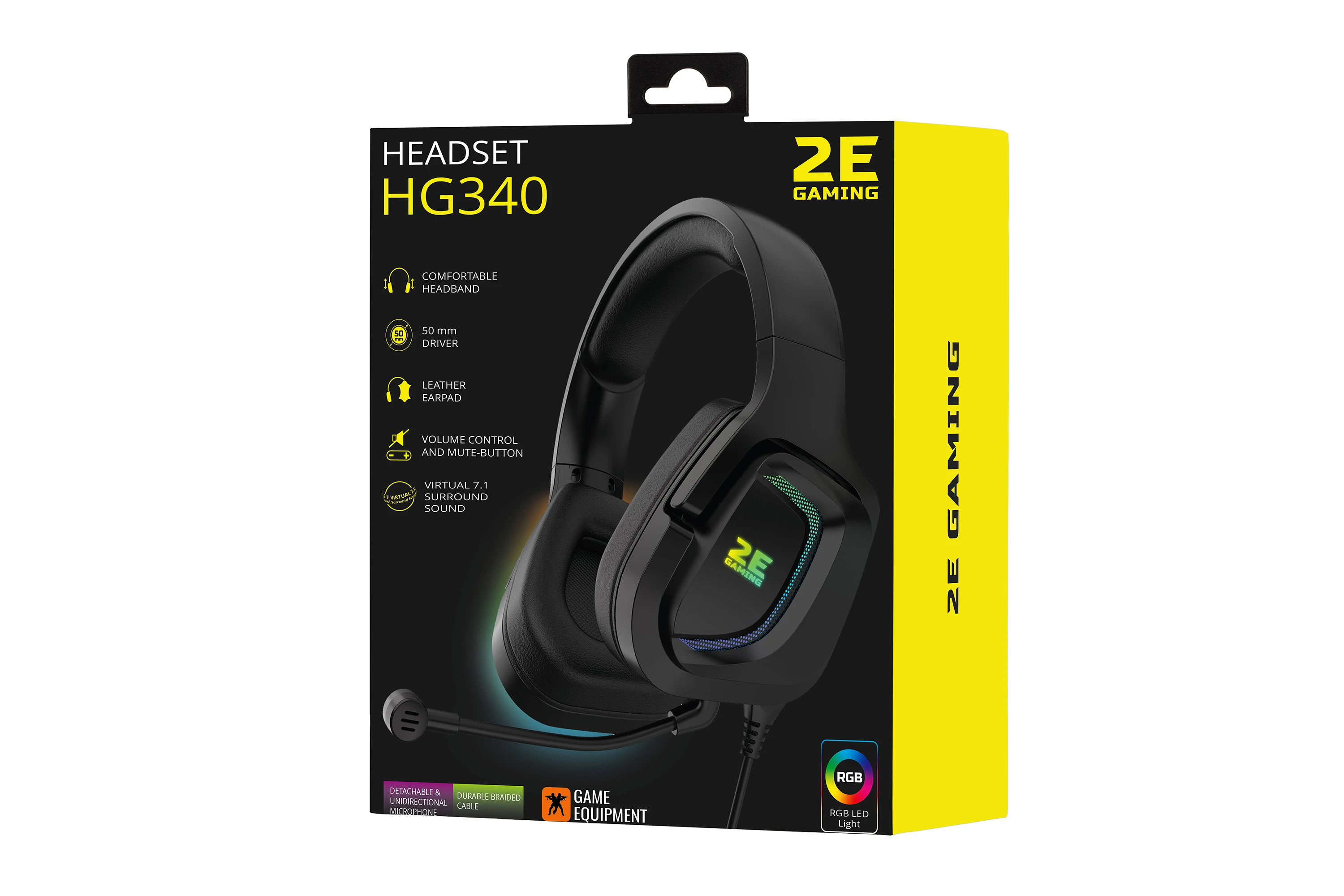 Гарнітура ігрова 2E GAMING HG340, 7,1, USB-A, RGB, 2м, чорний - 5