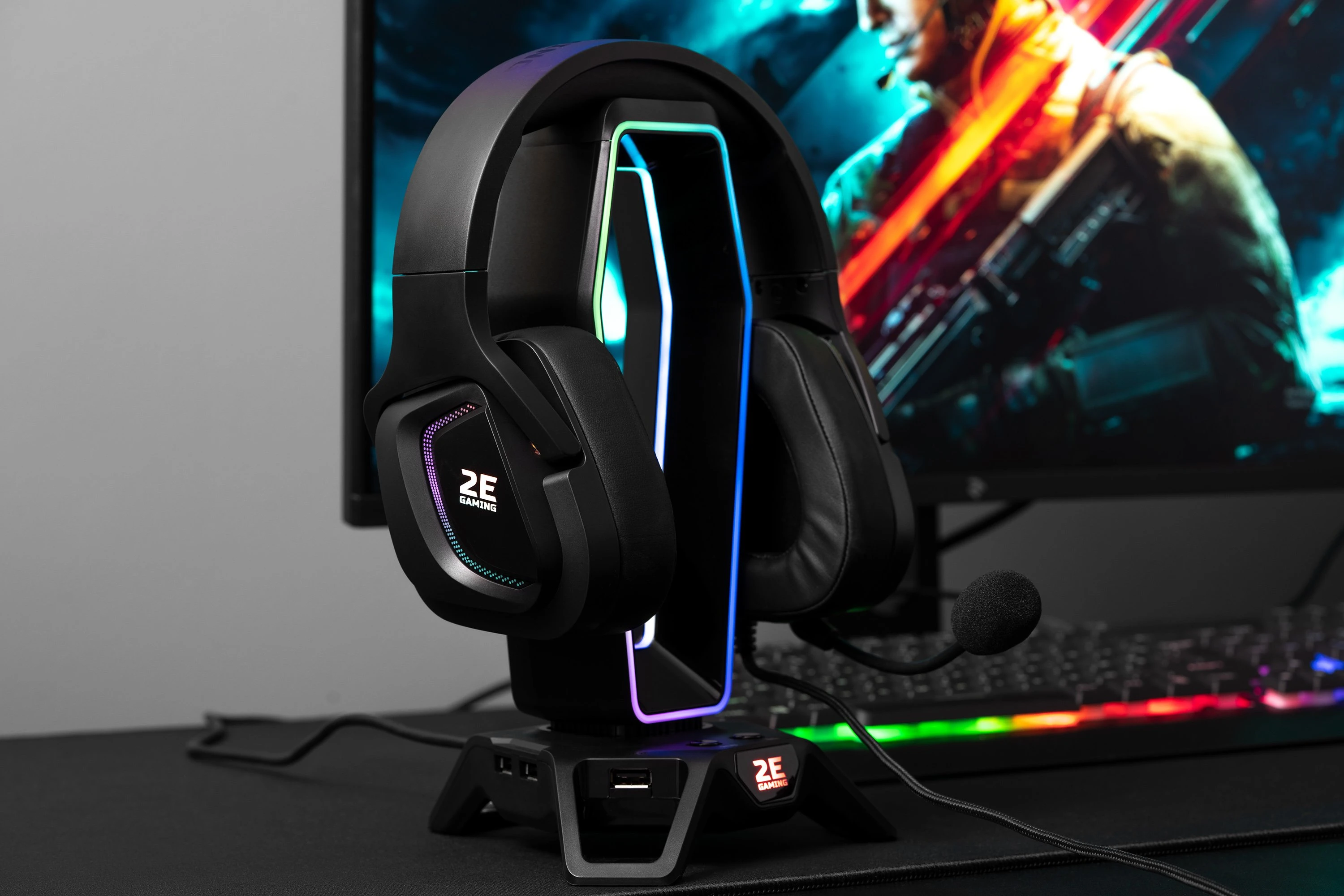 Гарнітура ігрова 2E GAMING HG340, 7,1, USB-A, RGB, 2м, чорний - 4