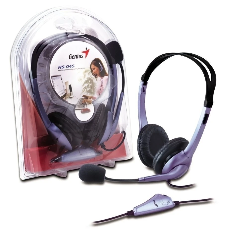 Гарнітура ПК стерео Genius HS-04S, 2х mini-jack, 2м, фіолетовий - 2