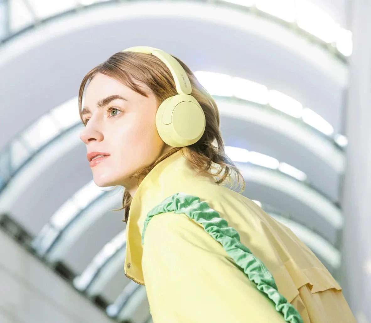 Навушники On-ear Sony WH-CH520 BT 5,2, SBC, AAC, Wireless, Mic, Жовтий - 2