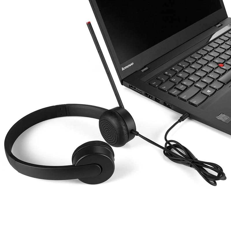 Гарнітура ПК стерео On-ear Lenovo Analog Headset, mini-jack, 1,2м, чорний - 2