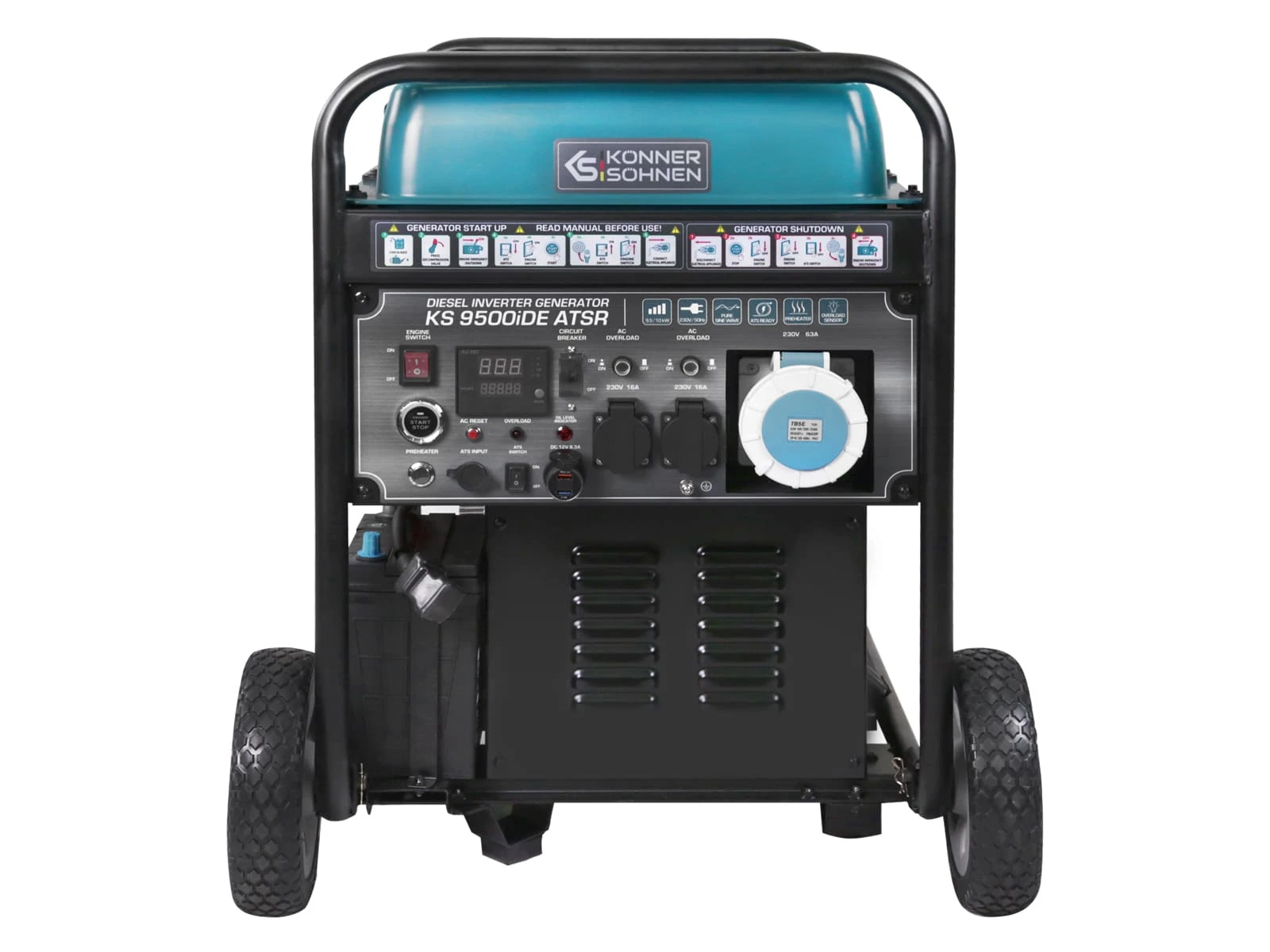 Генератор дизельний інверторний Konner&Sohnen  KS 9500IDE ATSR, 230В, 9.5кВт, АВР(ATS), електростарт - 2