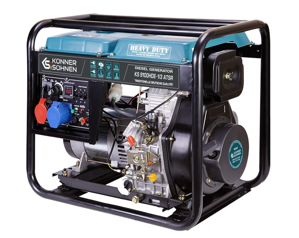 Генератор дизельний Konner&Sohnen  KS 9100HDE-1/3 ATSR (EURO V), 230/400В, 6.5/6.0кВт, 7.5/7.0кВт, 1 - 3