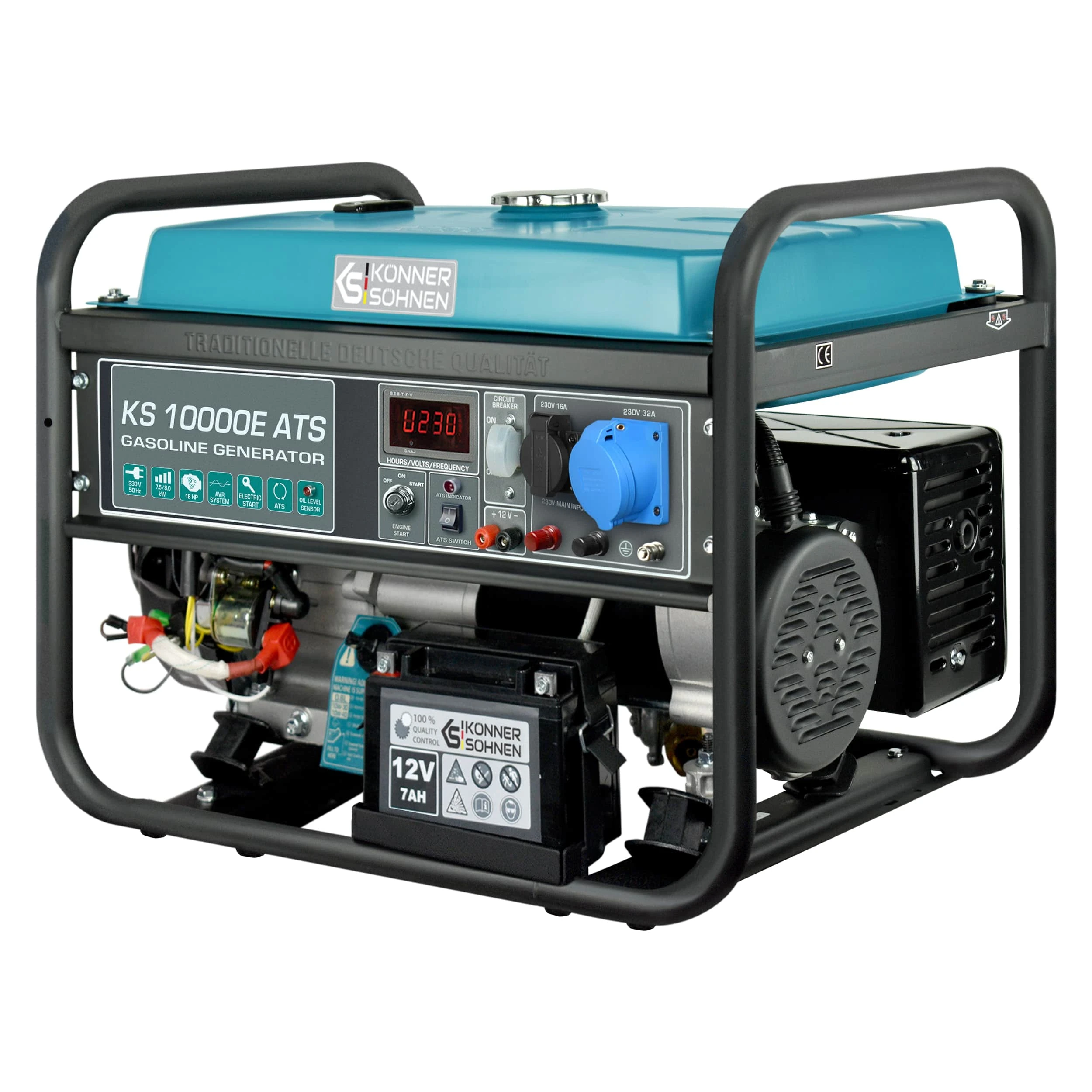 Генератор бензиновий Konner&Sohnen KS 10000E ATS, 230В, 8.0кВт, АВР (ATS), електростартер, 87.8кг - 3