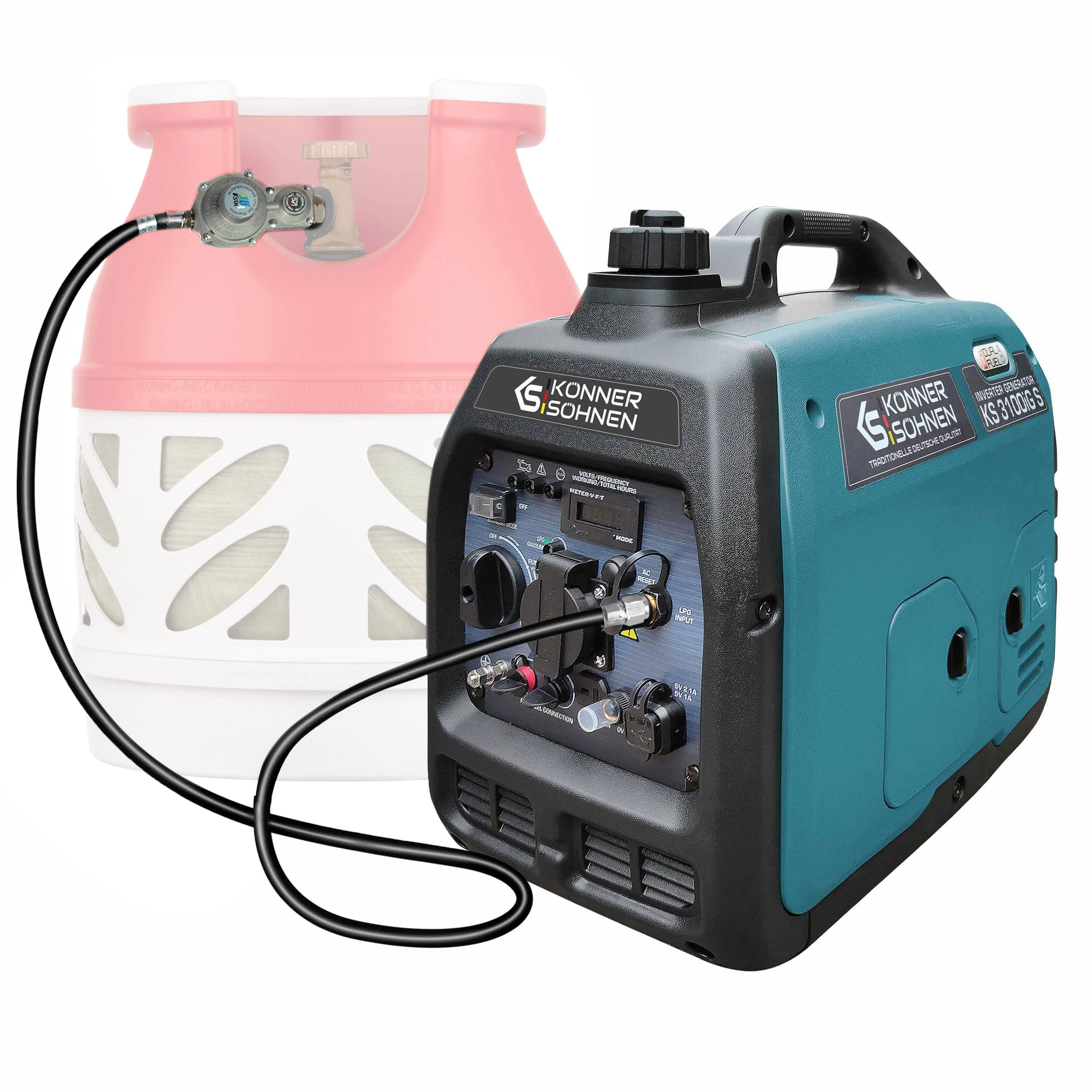 Генератор газобензиновий інверторний Konner&Sohnen KS 3100iG S, 230В, 3.1кВт, ручний запуск, 22кг