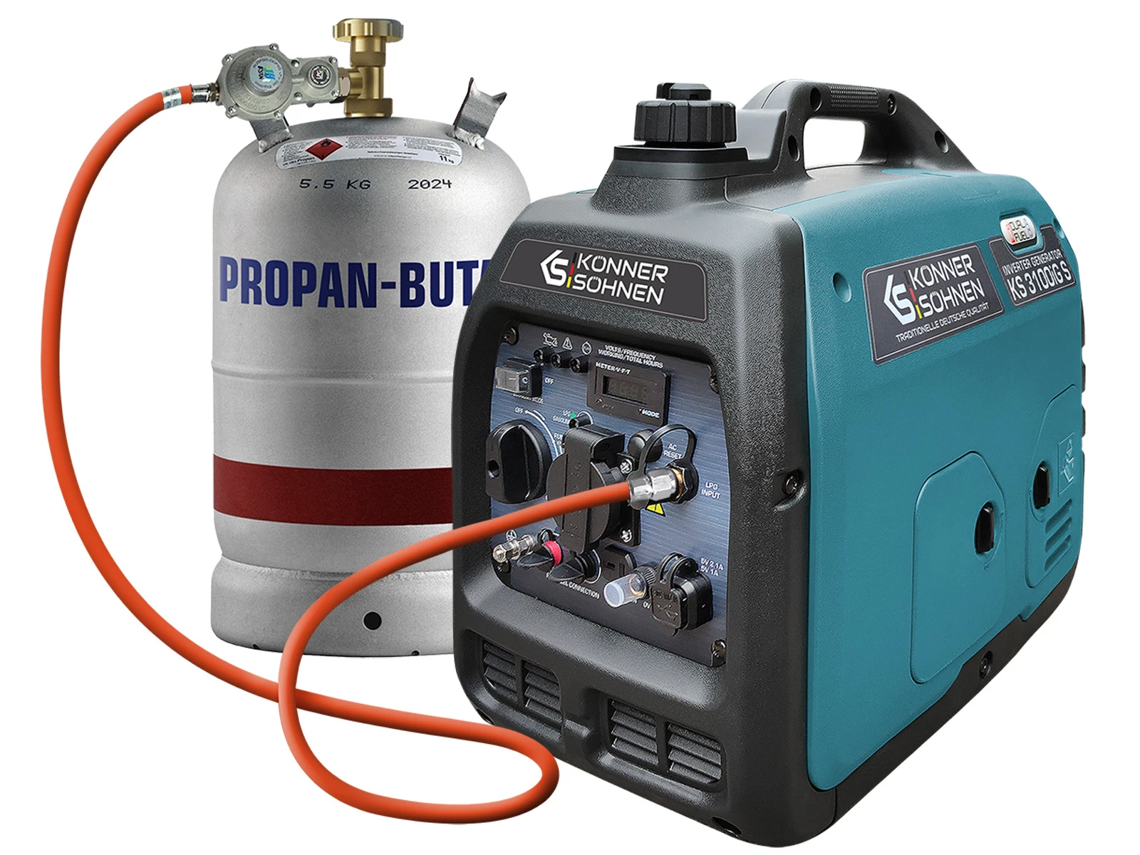 Генератор газобензиновий інверторний Konner&Sohnen KS 3100iG S, 230В, 3.1кВт, ручний запуск, 22кг - 2