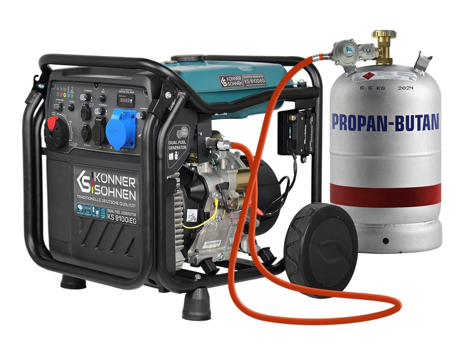 Генератор газобензиновий інверторний Konner&Sohnen KS8100IEG, 230В, 8.5кВт, електростартер, 68кг. - 2