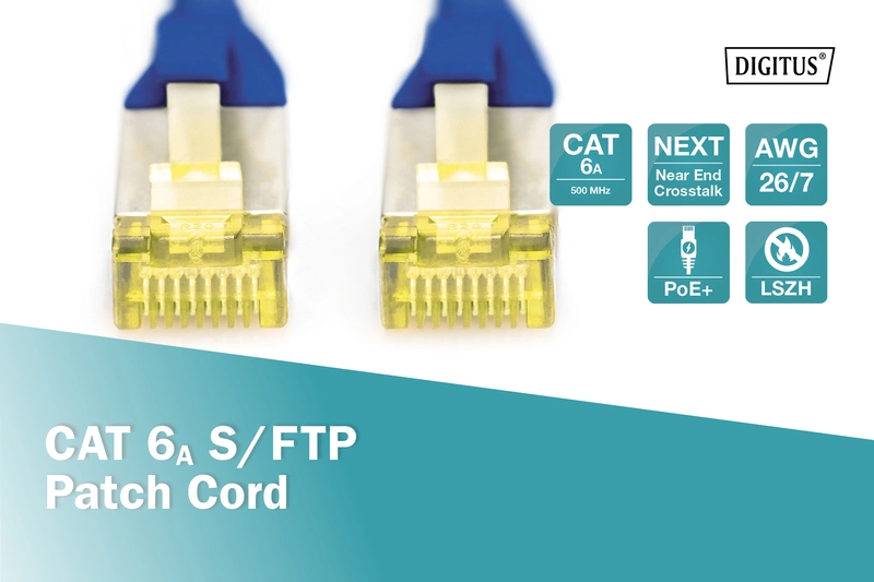 Патч-корд DIGITUS CAT 6a S-FTP, 1м, AWG 26/7, Cu, LSZH, червоний - 12