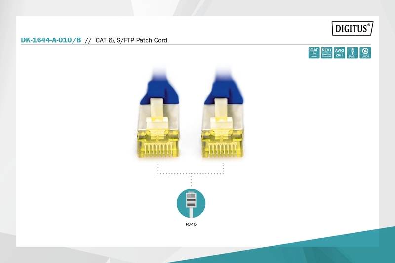 Патч-корд DIGITUS CAT 6a S-FTP, 1м, AWG 26/7, Cu, LSZH, червоний - 9