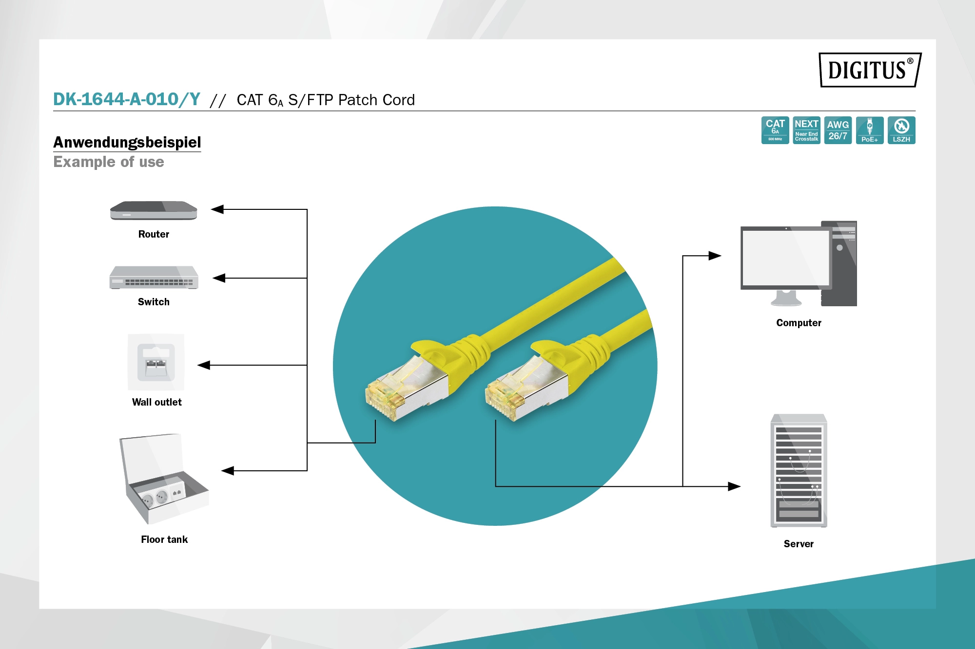 Патч-корд DIGITUS CAT 6a S-FTP, 1м, AWG 26/7, Cu, LSZH, червоний - 17