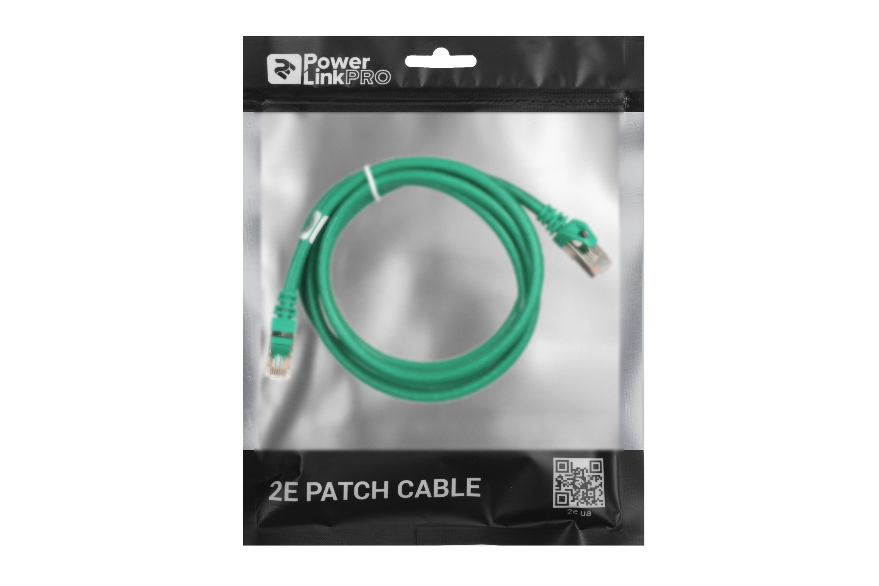 Патч-корд 2E САТ 6, S-FTP, 1.50м, 26AWG, RJ45, 7/0.16, Cu, PVC, зелений - 3