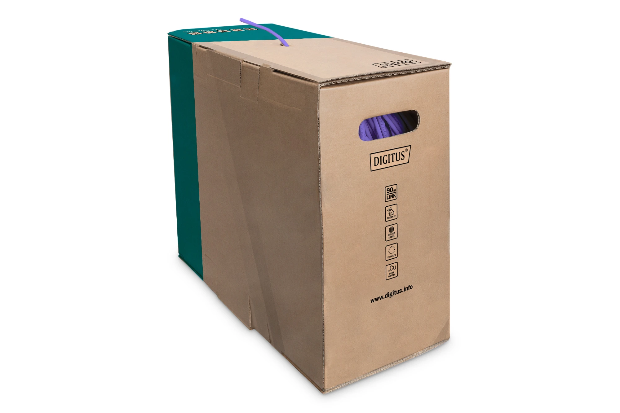 Кабель "вита пара" DIGITUS CAT 6 U-UTP, 100м, AWG 23/1, LSZH-1, фіолетовий - 12