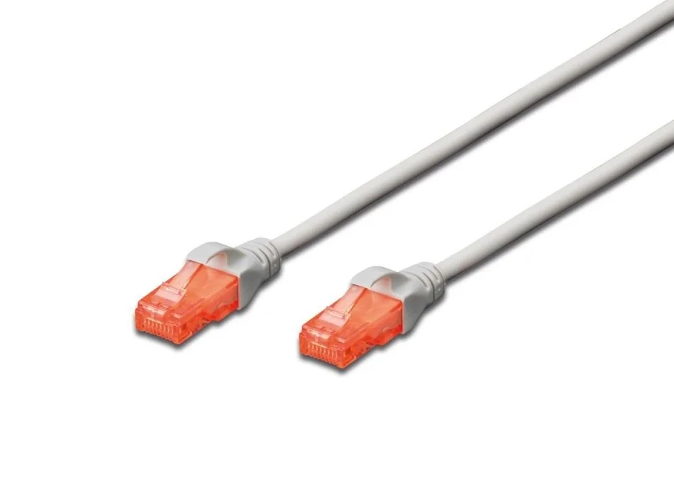 Патч-корд DIGITUS CAT 6 UTP, 1.5м, AWG 26/7, Cu, LSZH, сірий