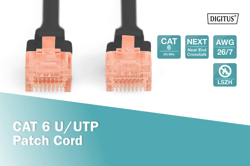 Патч-корд DIGITUS CAT 6 UTP, 10м, AWG 26/7, Cu, LSZH, синій - 9
