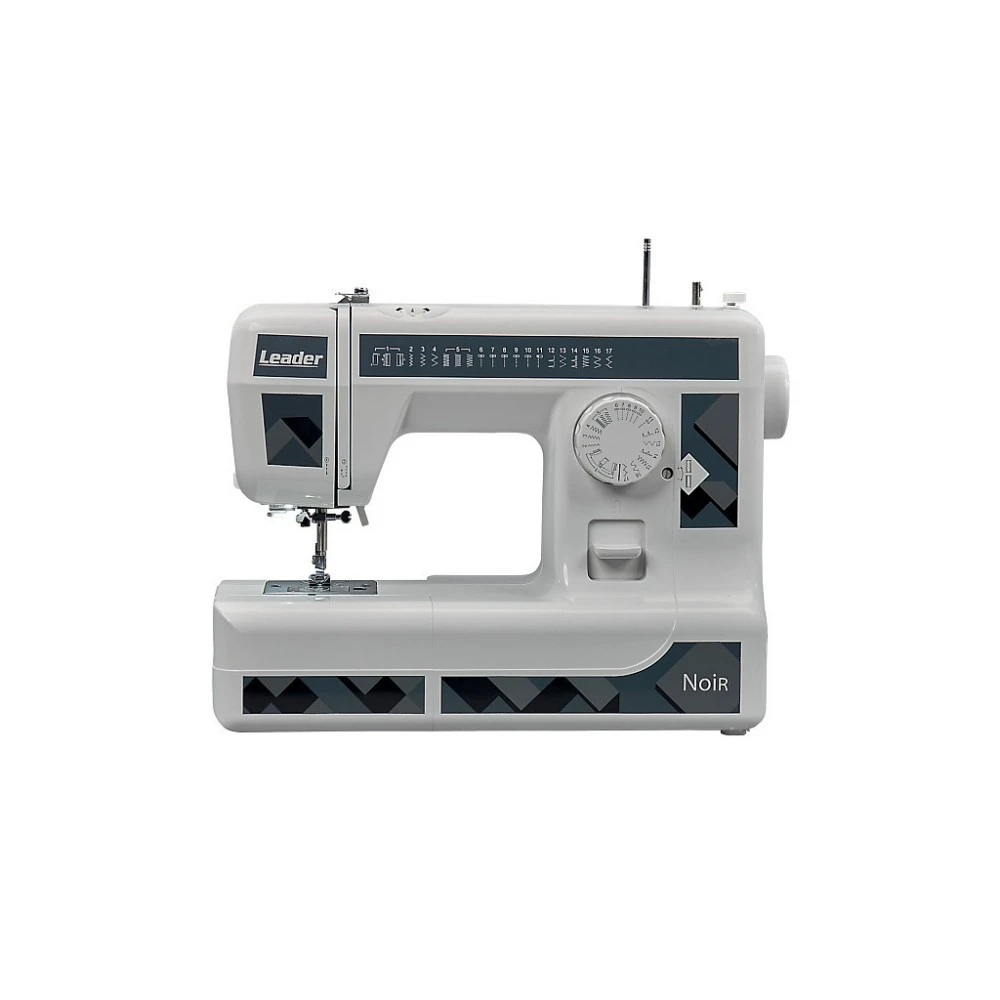 Швейна машина LEADER NOIR, електромеханічна, 70Вт, 17 швейних операцій, петля напівавтомат, білий+сі