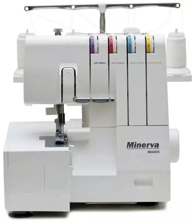 Оверлок MINERVA  M840DS, 105Вт, 8 швейних операцій, (4, 3-х ниткові шви), білий