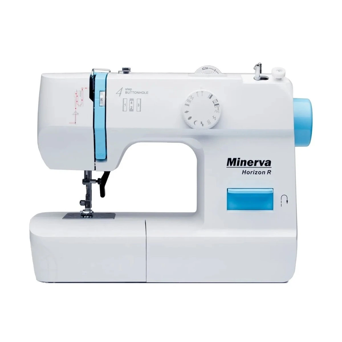 Швейна машина МINERVA Horizon R, електромеханічна, 71 Вт, 13 швейних операцій, петля напівавтомат, б