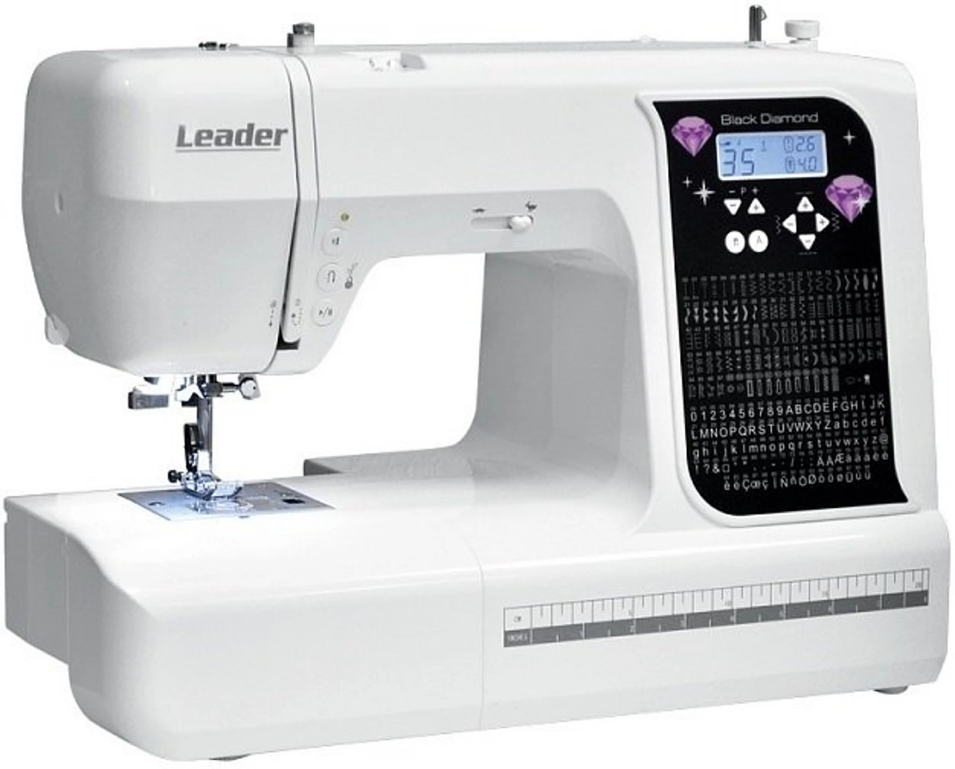 Швейна машина LEADER Black Diamond, комп'ютеризована, 45Вт, 200 швейних операцій, петля автомат, біл - 2