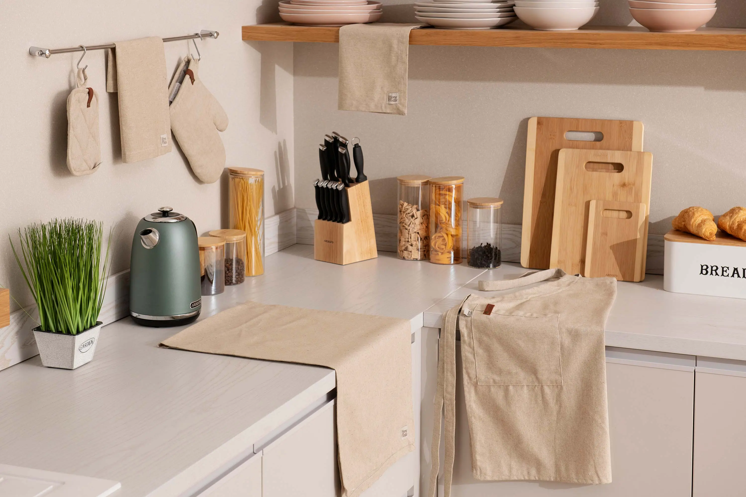 Ранер Ardesto Oliver, 40х140см, 100% бавовна, бежевий - 2