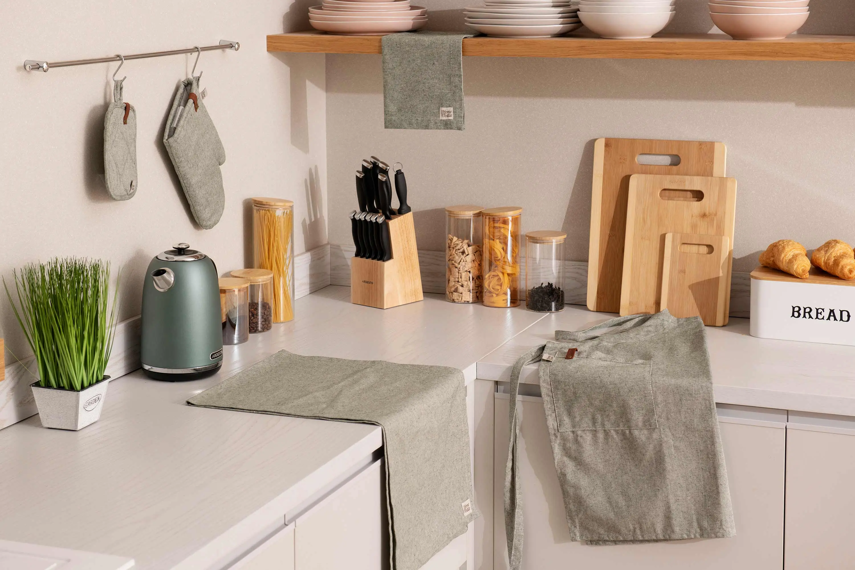 Ранер Ardesto Oliver, 40х140см, 100% бавовна, зелений - 2