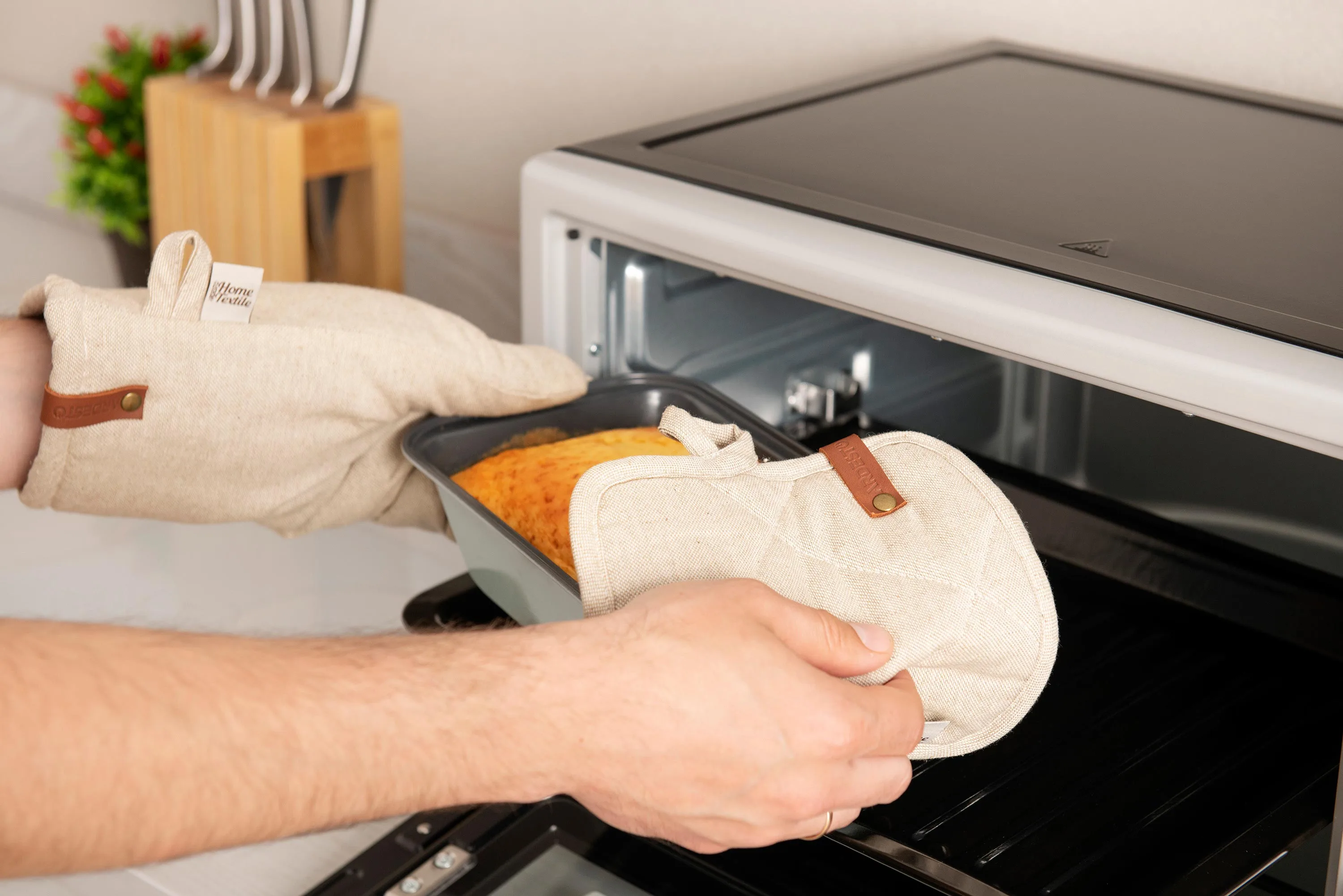 Прихватка Ardesto Oliver, 20х20см, 100% бавовна, нап-ч: ватин, бежевий - 2