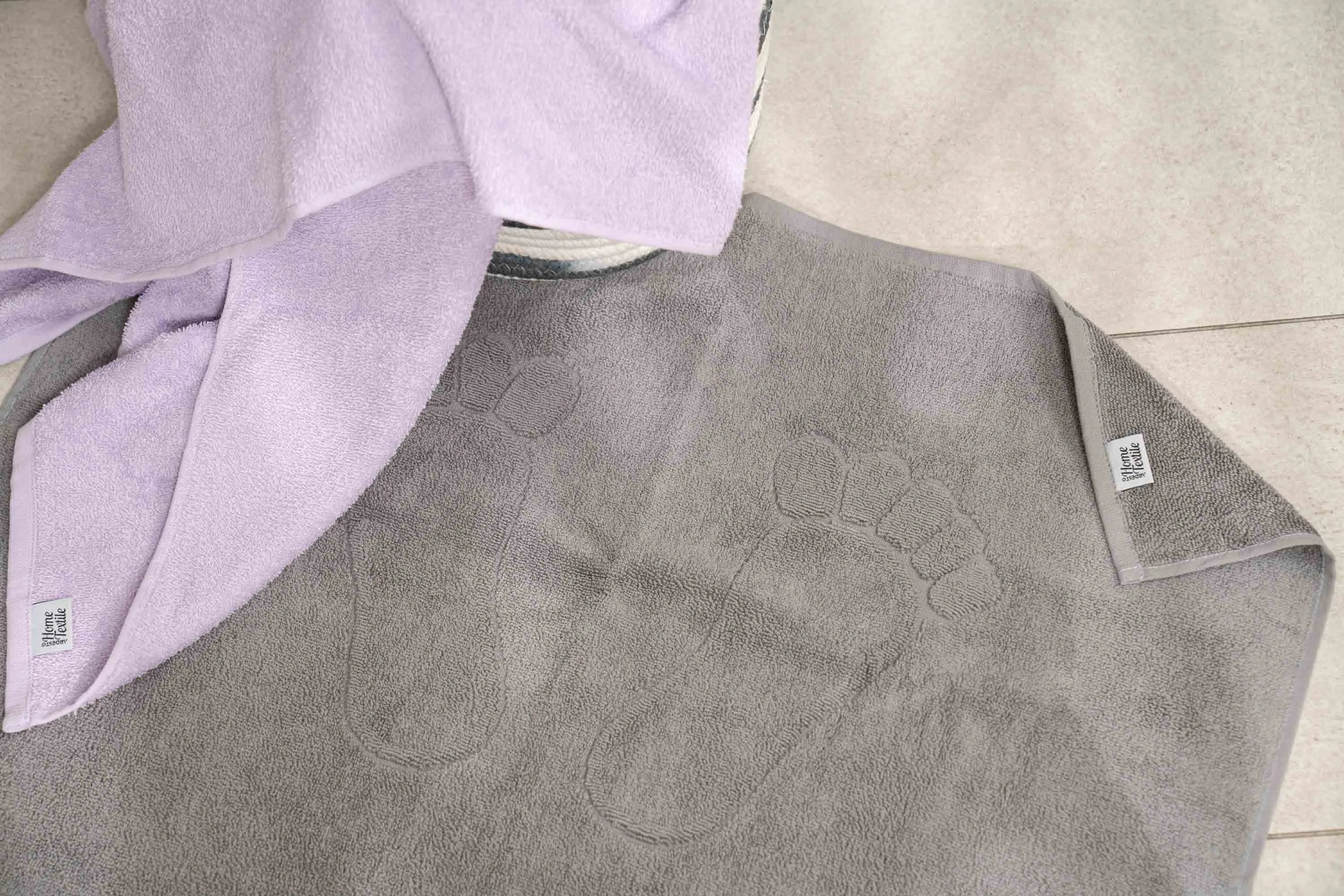 Килимок для ніг махровий Ardesto Benefit, 50х70см, 100% бавовна, сірий - 2