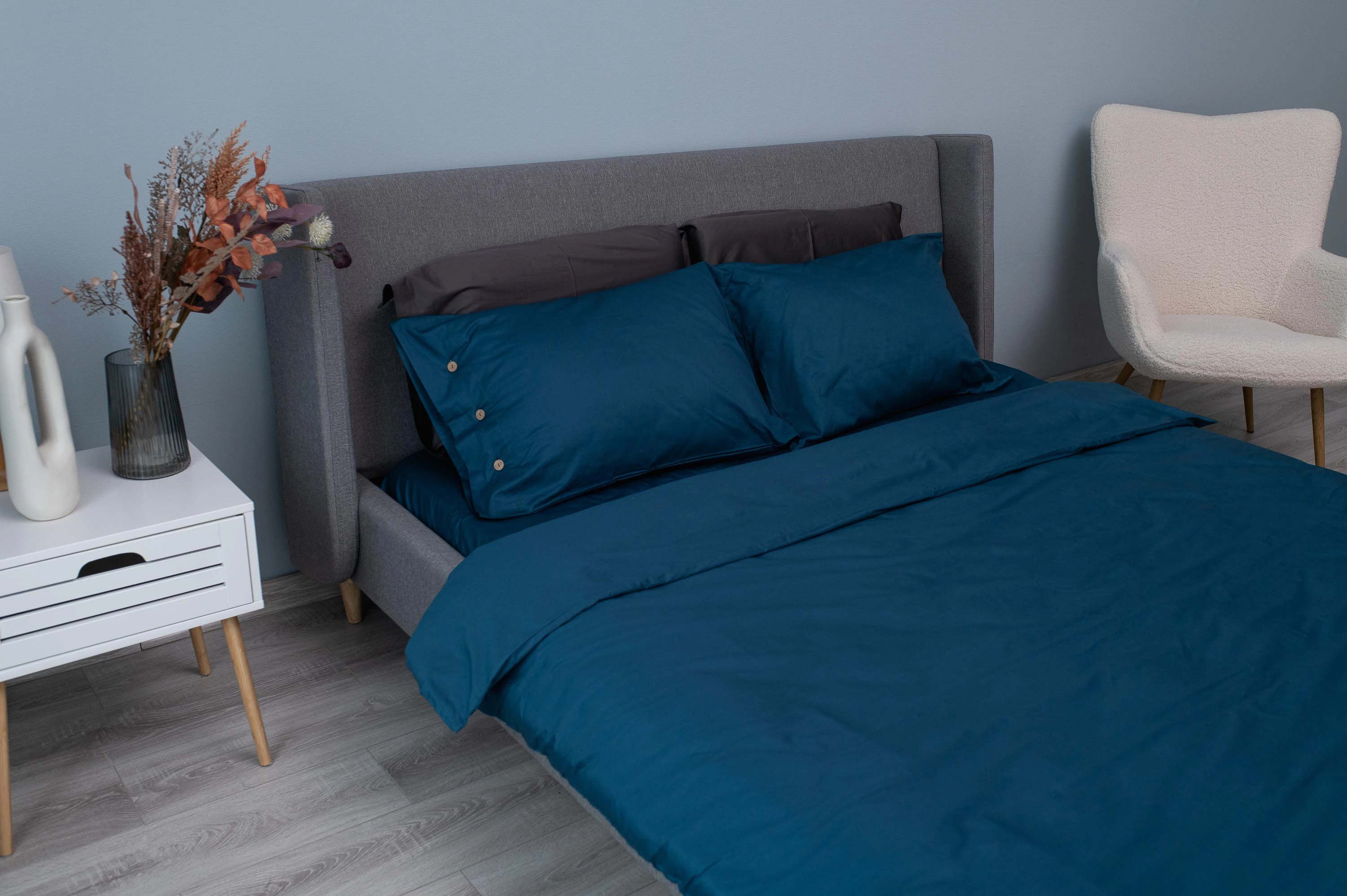 Наволочка Ardesto Mix&Match, 50х70см, 100% бавовна, сатин, синій - 2