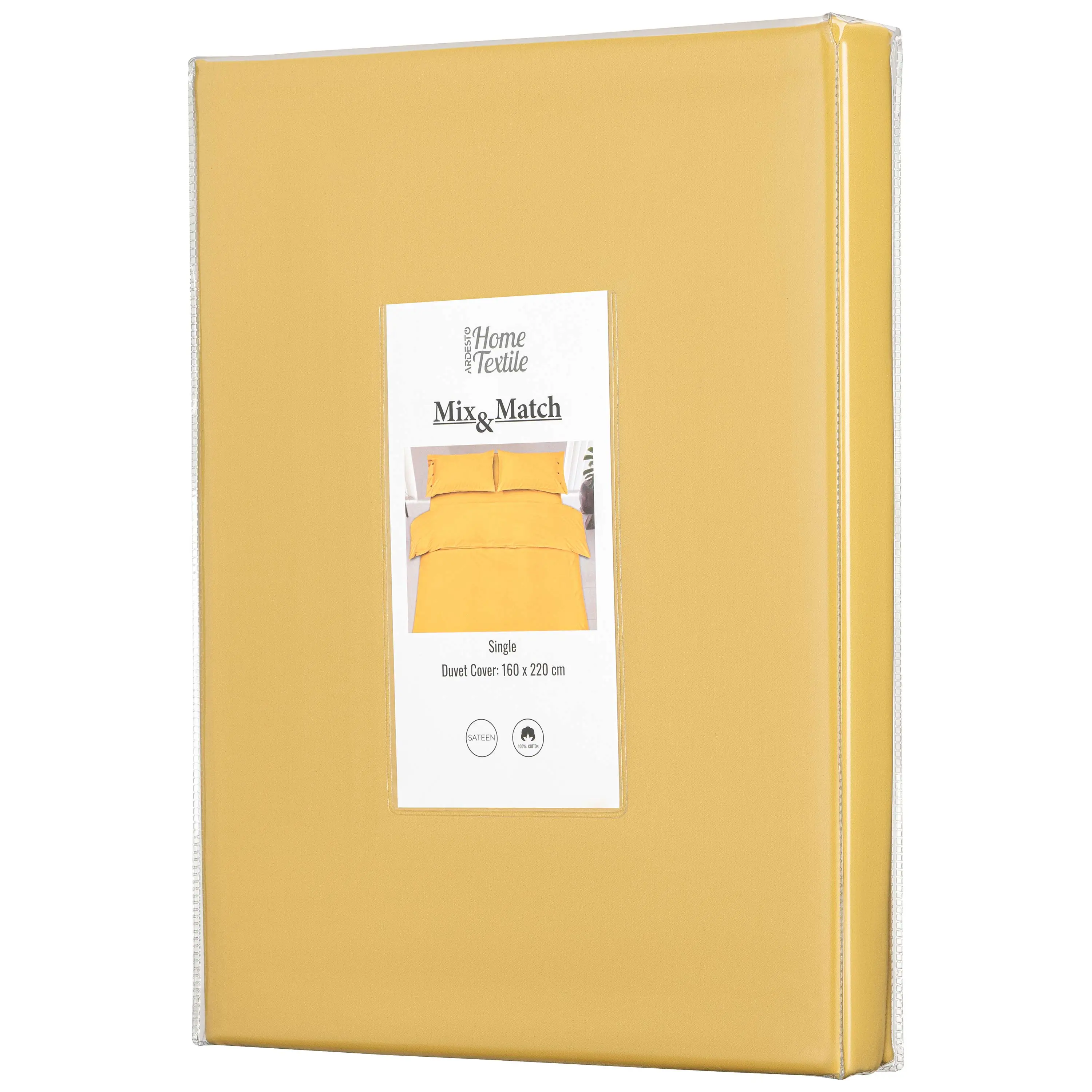 Підковдра Ardesto Mix&Match, 160х220см, 100% бавовна, сатин, жовтий - 2