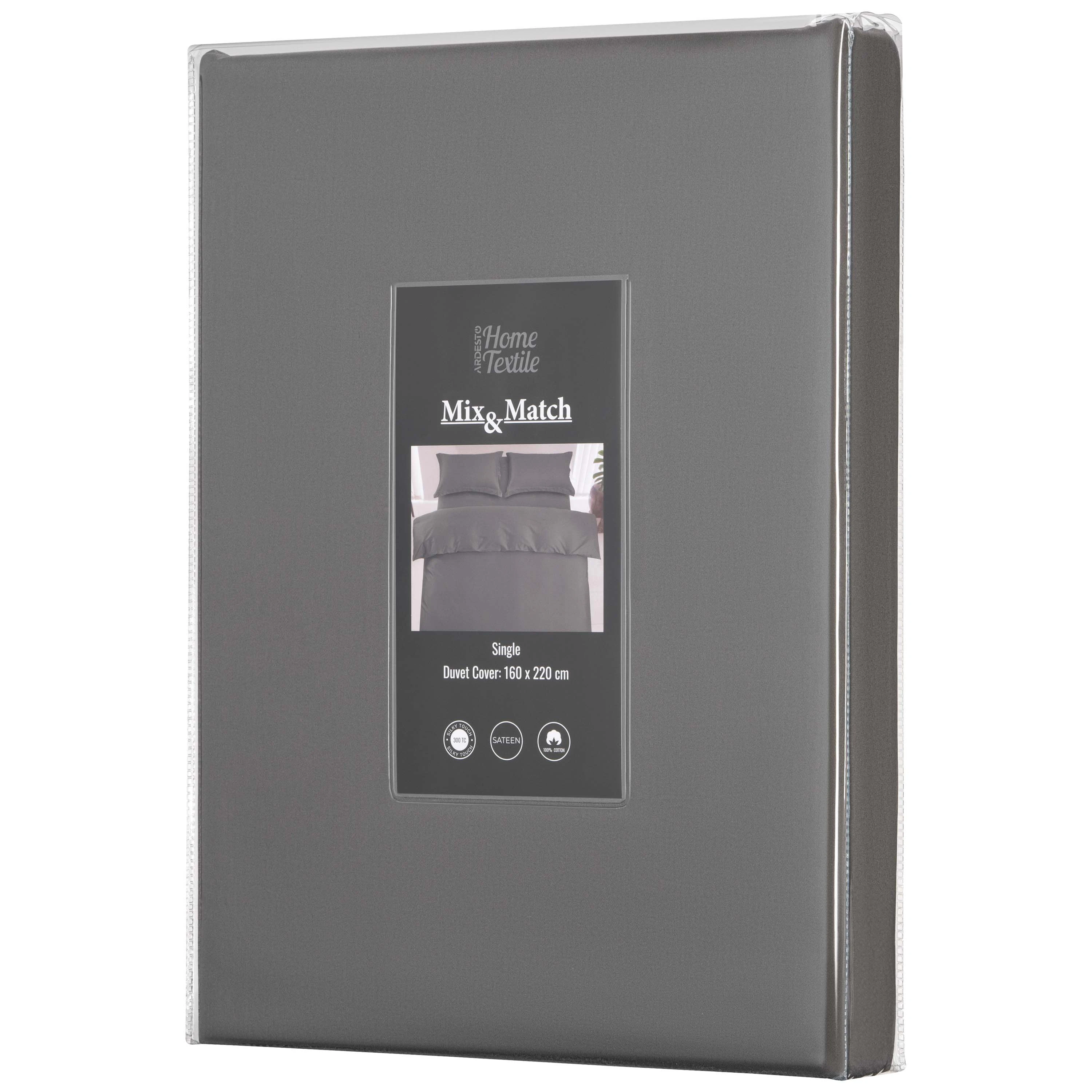 Підковдра Ardesto Mix&Match Premium, 160х220см, 100% бавовна, сатин, сірий - 2