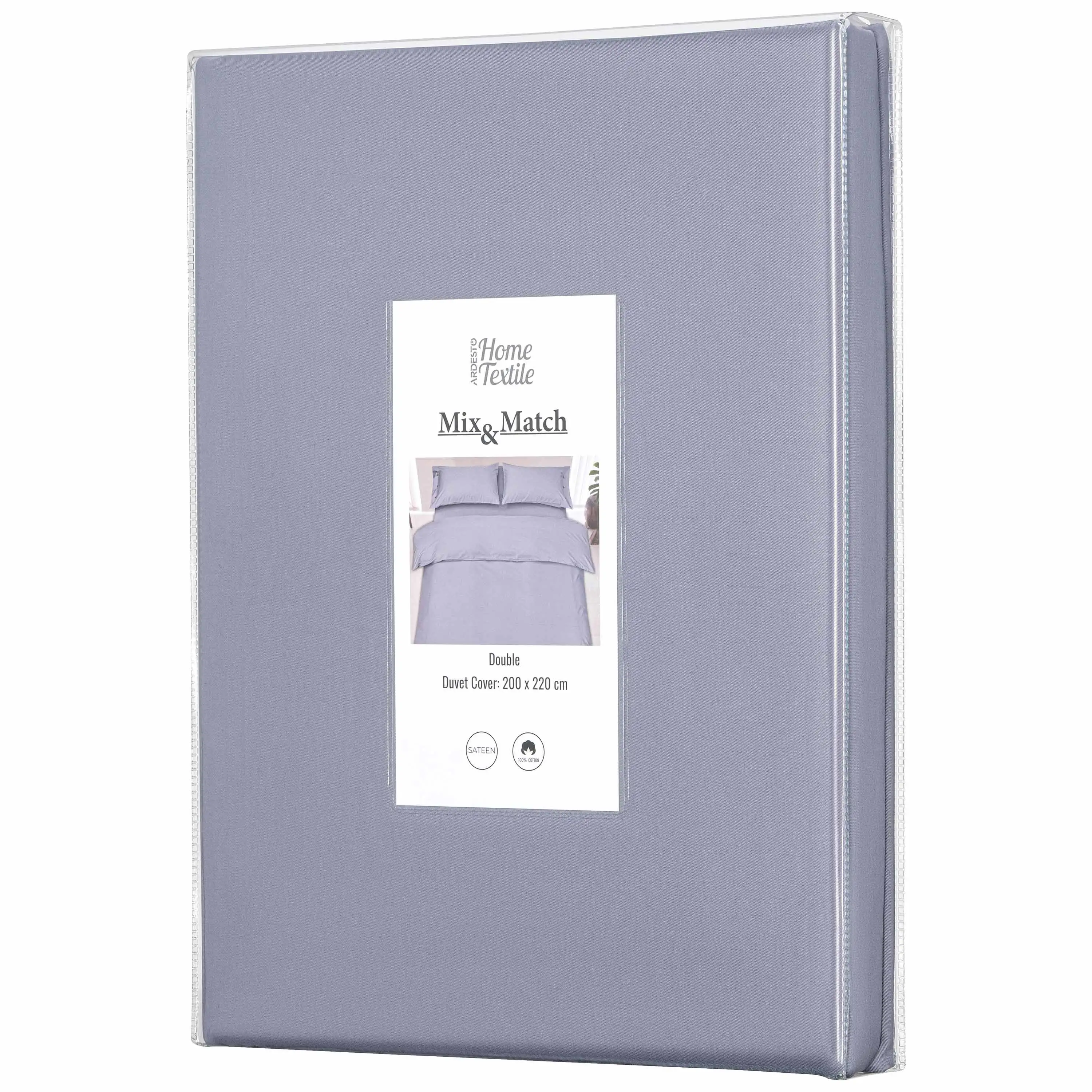 Підковдра Ardesto Mix&Match, 200х220см, 100% бавовна, сатин, сірий - 2