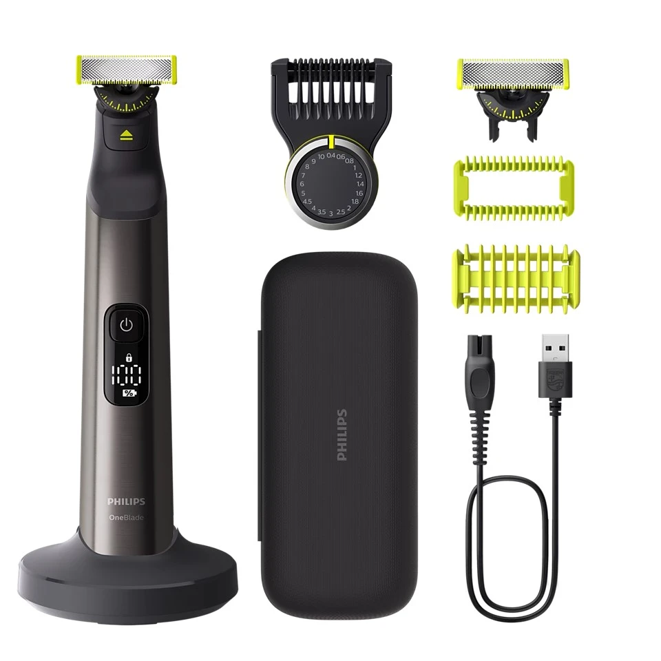 Бритва електрична Philips OneBlade Pro 360, Li-Ion, сухе+вологе, індикатор заряду, твердий чохол, чо