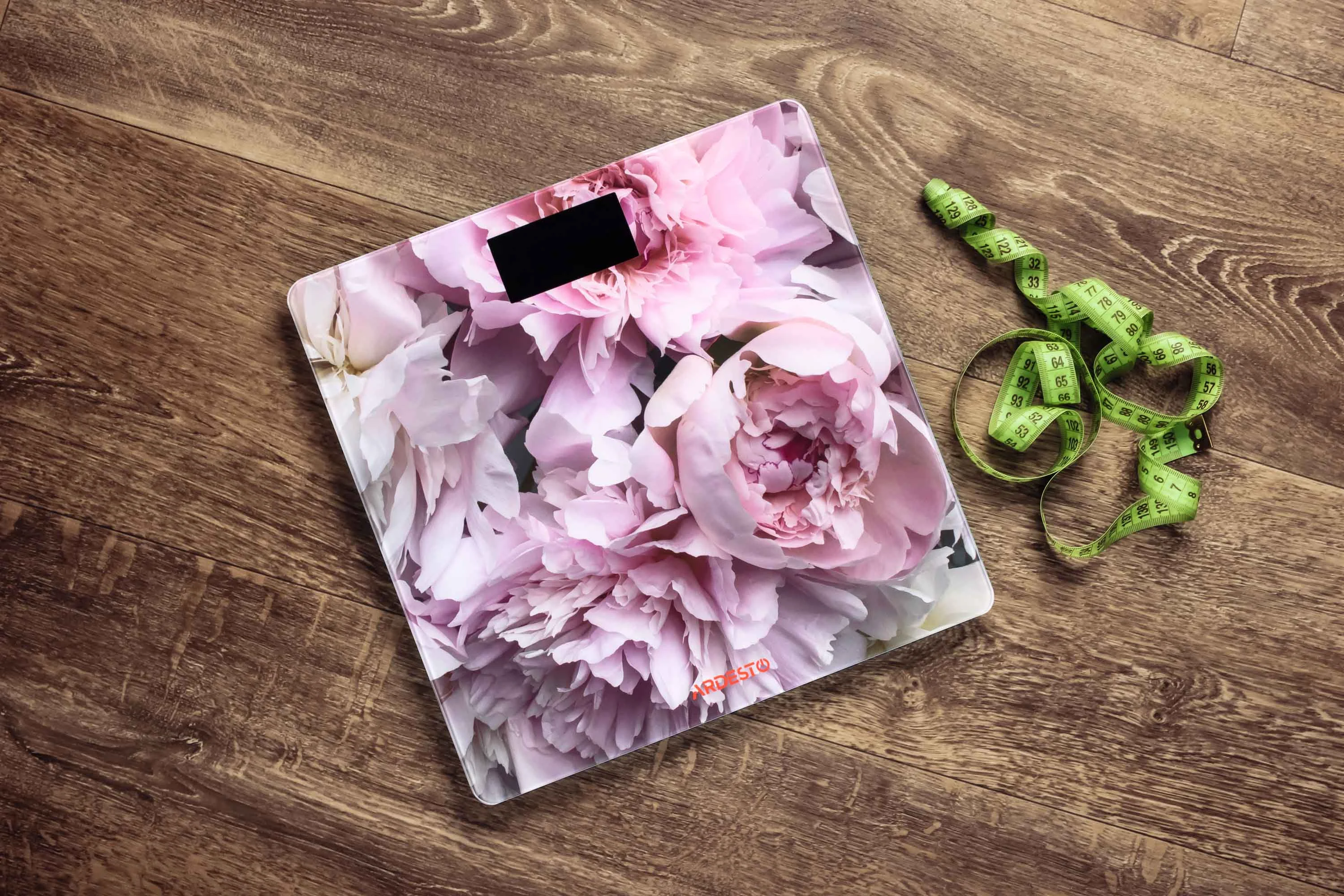Ваги Ardesto підлогові Peonies, 150кг, AAAx2 в комплекті, скло, багатокольорові - 2