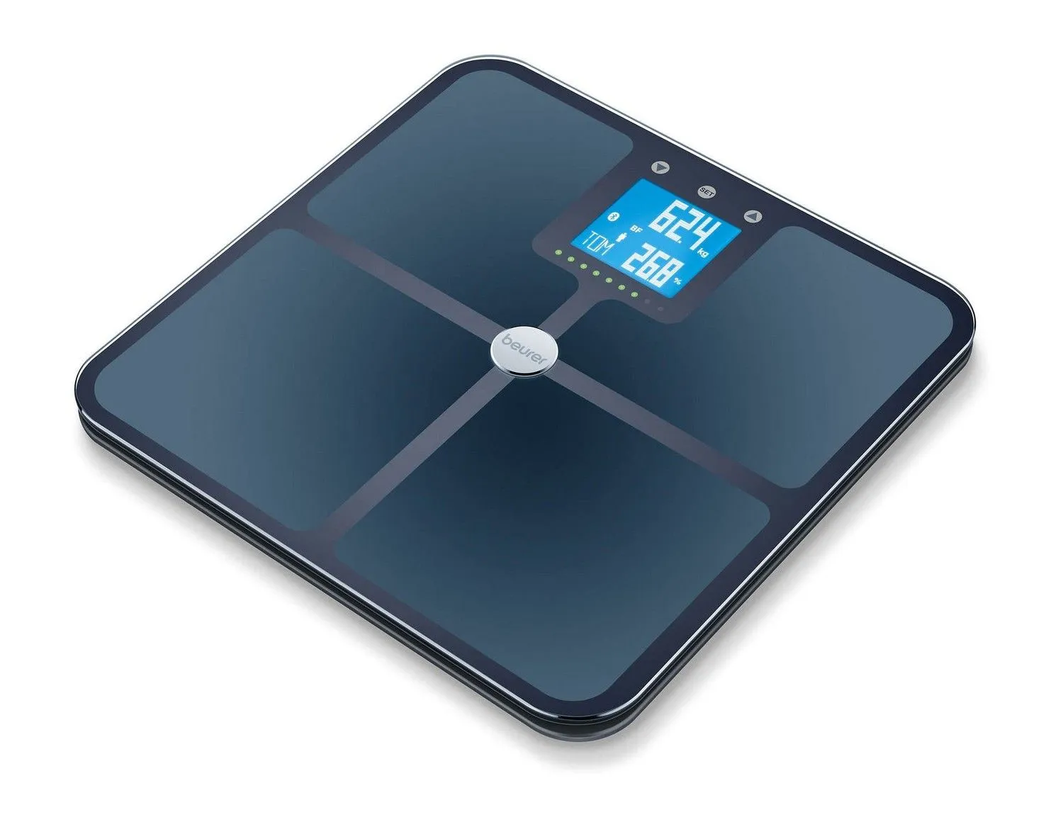 Ваги Beurer підлогові, 180кг, підключення до смартфону, сенсорний, аналіз тіла, AAAх4 в комплекті,