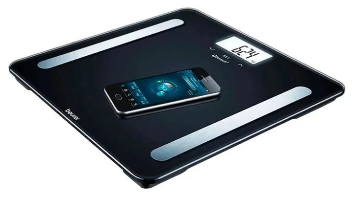 Ваги Beurer підлогові, 180кг, підключення до смартфону, сенсорний, AAAх2 в комплекті, скло, чо - 2