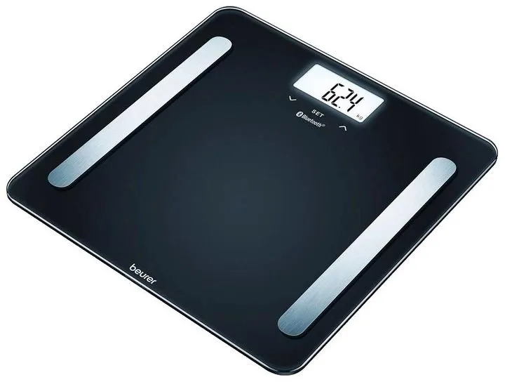 Ваги Beurer підлогові, 180кг, підключення до смартфону, сенсорний, AAAх2 в комплекті, скло, чо