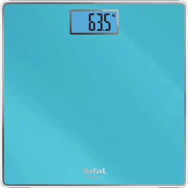 Ваги Tefal підлогові Classic, 160кг, AAAx2 в комплекті, скло, блакитний