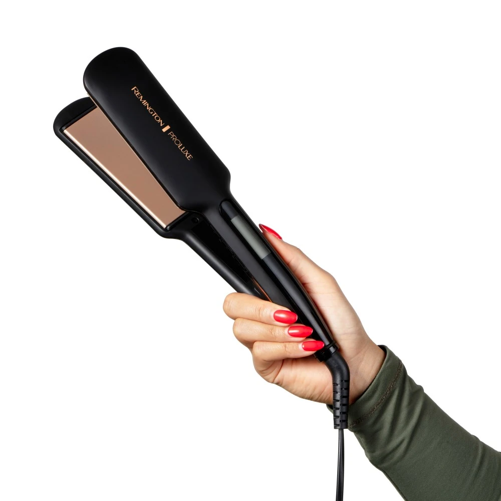 Випрямляч Remington PROluxe Midnight Wide Plate Straightener, режимов-9, 150-230С, чохол, діспл - 2