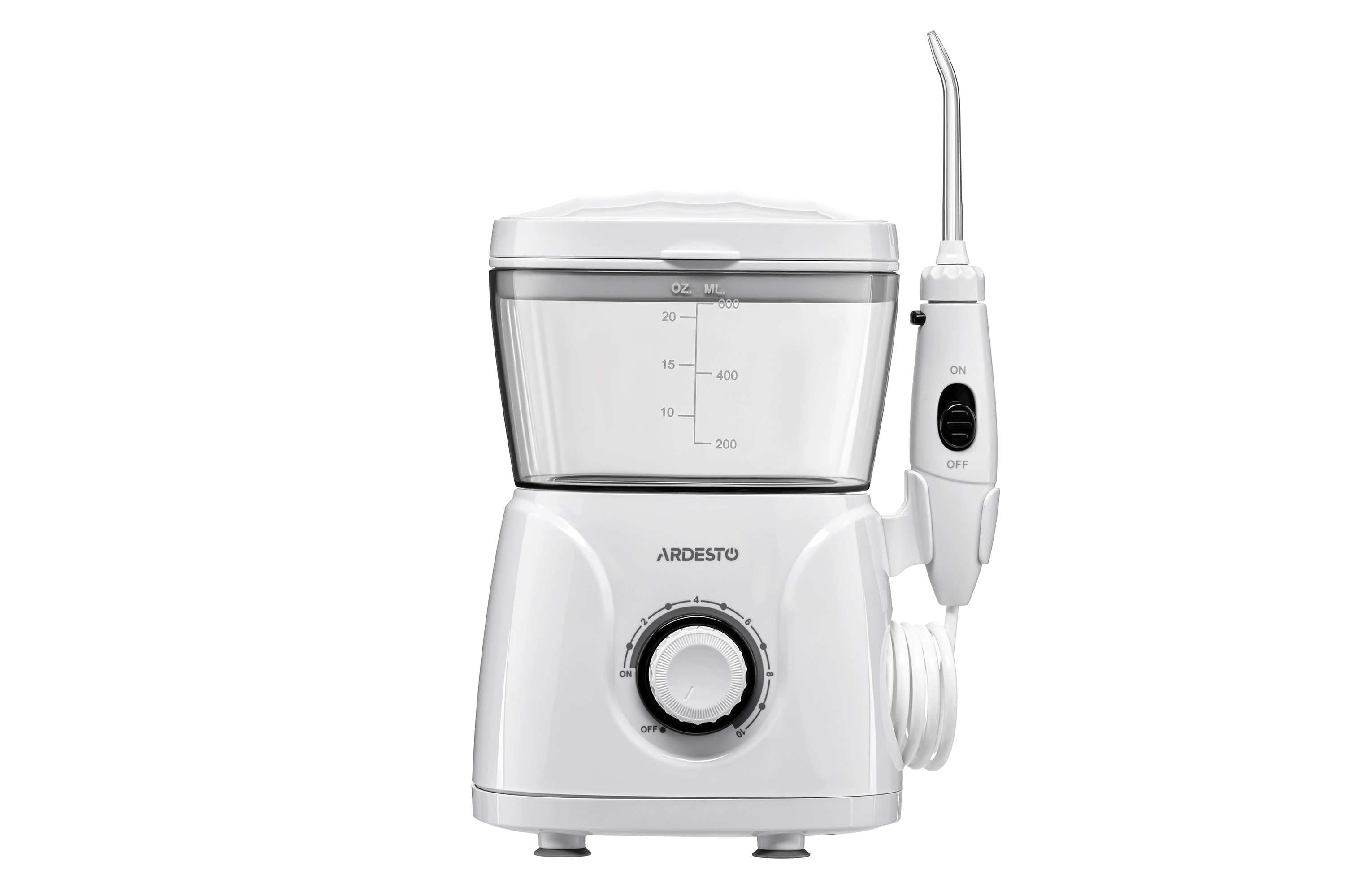 Іригатор Ardesto стаціонарний, чаша 600 мл, від мережі , 8 насадок, білий - 2