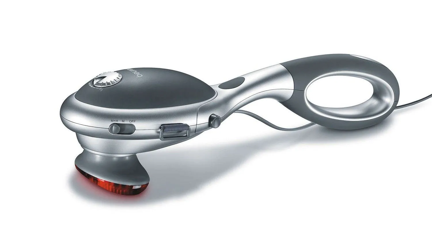 Масажер Beurer для тіла, від мережі, 2 насадки, 2 режима, інфрачервоні промені, знімна ручка, сірий