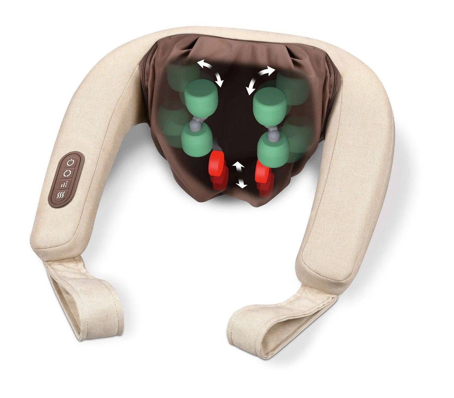 Масажер Beurer для шиї, від мережі, 2 режими, підігрів, бежевий