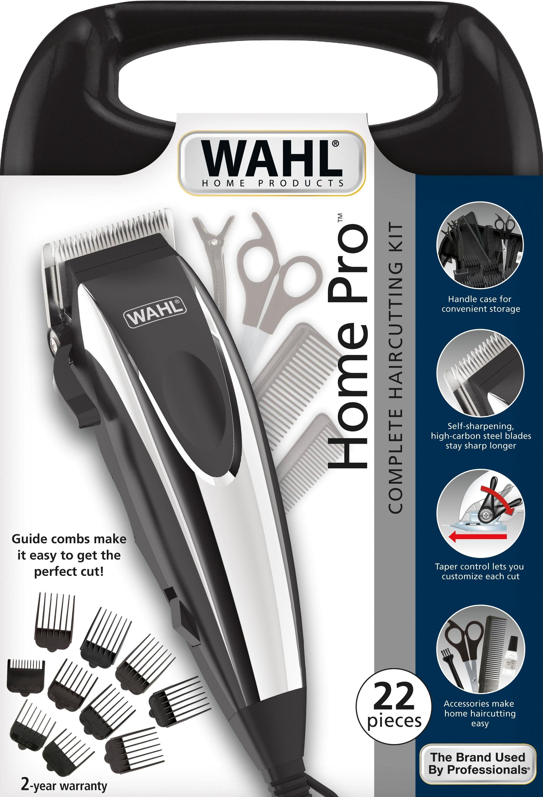 Машинка для стрижки WAHL HomePro Complete Kit, от сети, вибрационный мотор, насадок-8, кейс, акс. к - 2