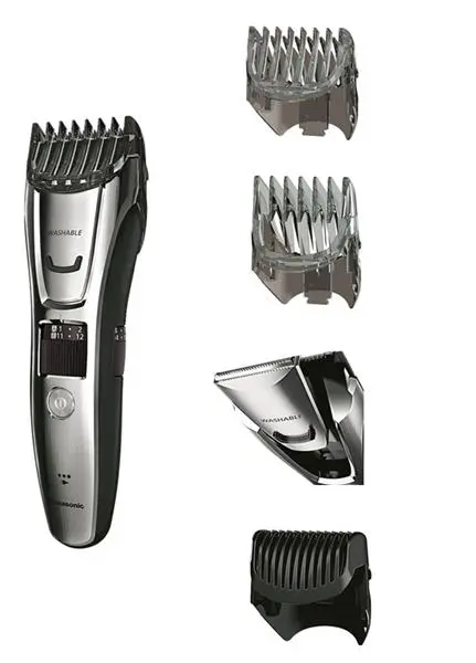 Тример Panasonic, для бороди, вусів, голови і тіла, мережа+акумулятор, кейс, сталь, чорно-сріб